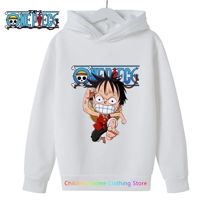 Anime Luffy Hoodie for Kids, One Piece Sweatshirt, Coat for Baby Boys and Girls, Warm Sweater, Autumn Clothing