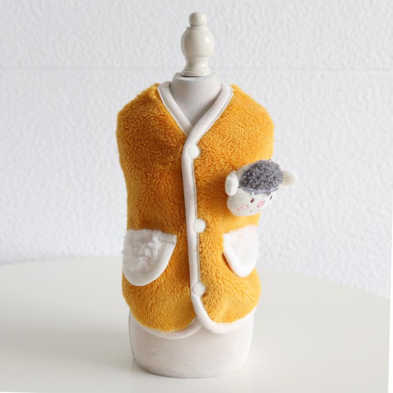 

Бархатный жилет с мультяшными животными, осенне-зимняя одежда для плюшевых кошек, одежда для домашних животных, одежда для собак, аксессуары для собак, дизайнерская одежда для собак S