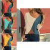 Elegant Women T-shirts Long Sleeve Round Neck Patchwork Pullover Slim Fit Female Tops