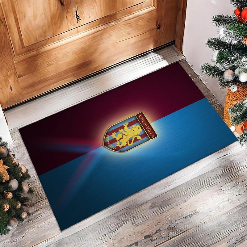 Tappeto in Velluto di Cristallo con Stampa Calcio Aston Villa, Comodo Assorbente d'Acqua Antiscivolo Tappeto per Pavimenti Interni