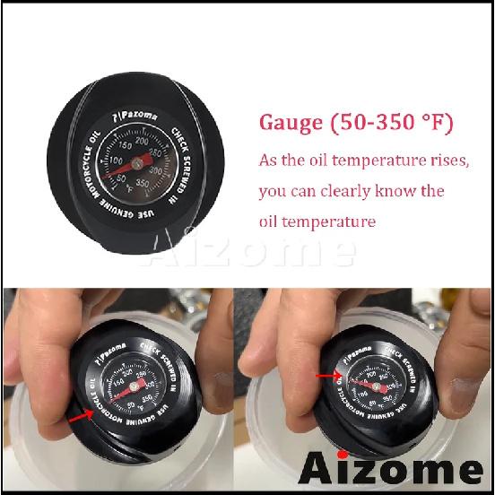 Aluminum Oil Dipstick W/ Temperature Gauge Motorcycle Oil Plug Temp Gauge For Harley Touring Road Street Glide FLHXSE FLTRXSE