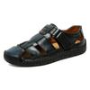 Men's Plus Size Beach Sandals Summer 2025 New Leather Retro Handmade Sandals Fashionable Casual Hollow Toe Sandals