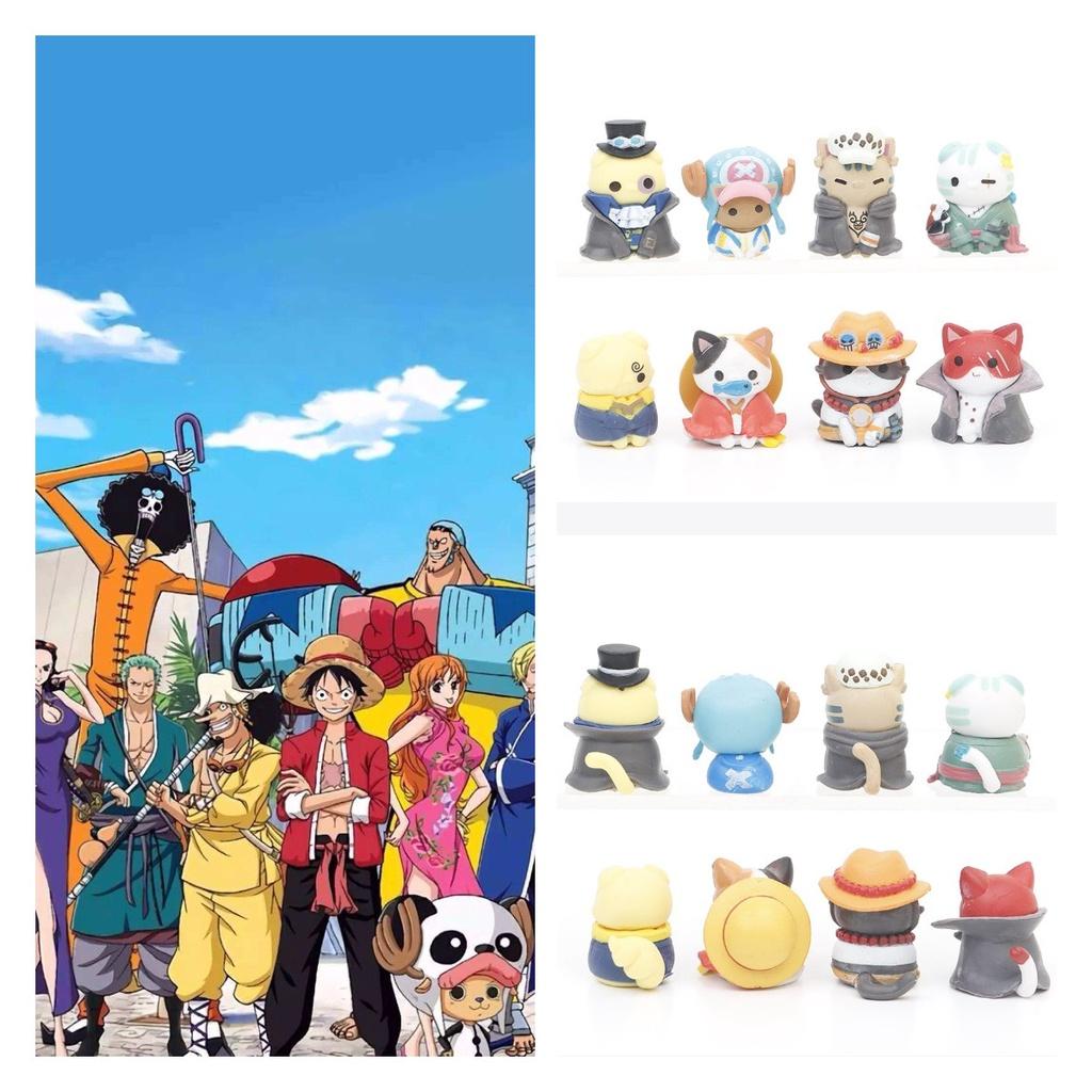 Pvc Collectible Cake Toppers 8 Adorable Cat Mascots Cosplaying Pirates