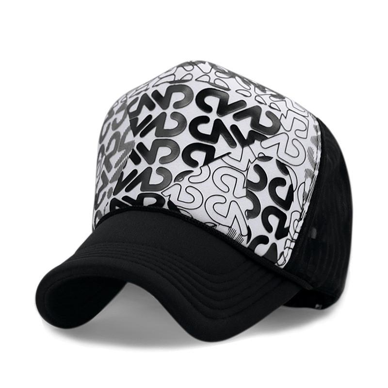 Alphabet Embroidered Mesh Cap With Sun Protection For Summer Casual Wear