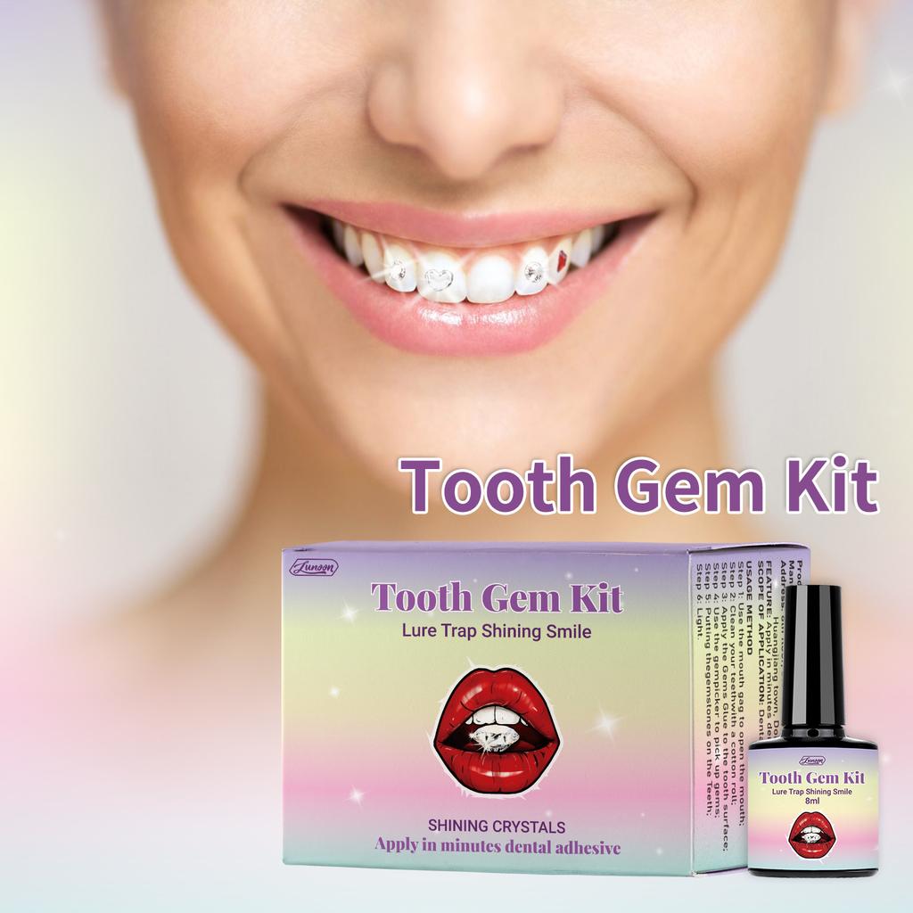 Tooth Gem Full Set Kit Sparkle Tooth Jewelry Durable Easy Apply Cosmetic Dental Accessory