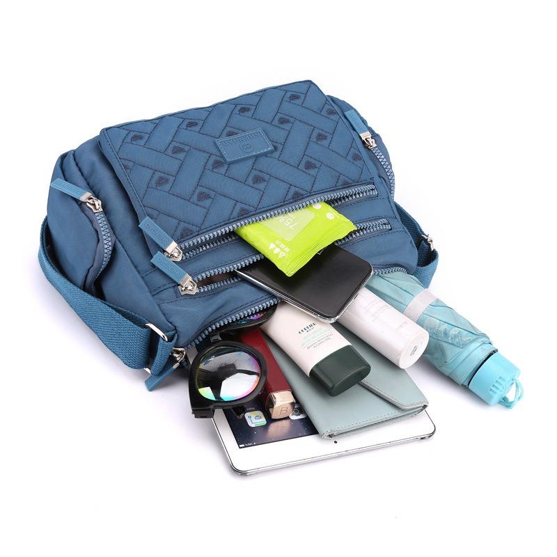 Autumn Large Bag Multi-Compartment Women Shoulder Bag Creative Diamond Stitching Crossbody Bag Large Capacity Nylon Fabric Women Bag