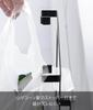 Yamazaki Tower Under-Sink Storage Door Plastic Bag Hanger, Black, W22 X D8.1-10 X H25.6cm, Tower Plastic Bag Stand, Hook, Trash Can, Model 10333