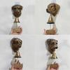 Dog Head Resins Statue Doorbell with Welcome Sign Farmhouses Entryway Wall Hanging Bells Ornament Easy Installation