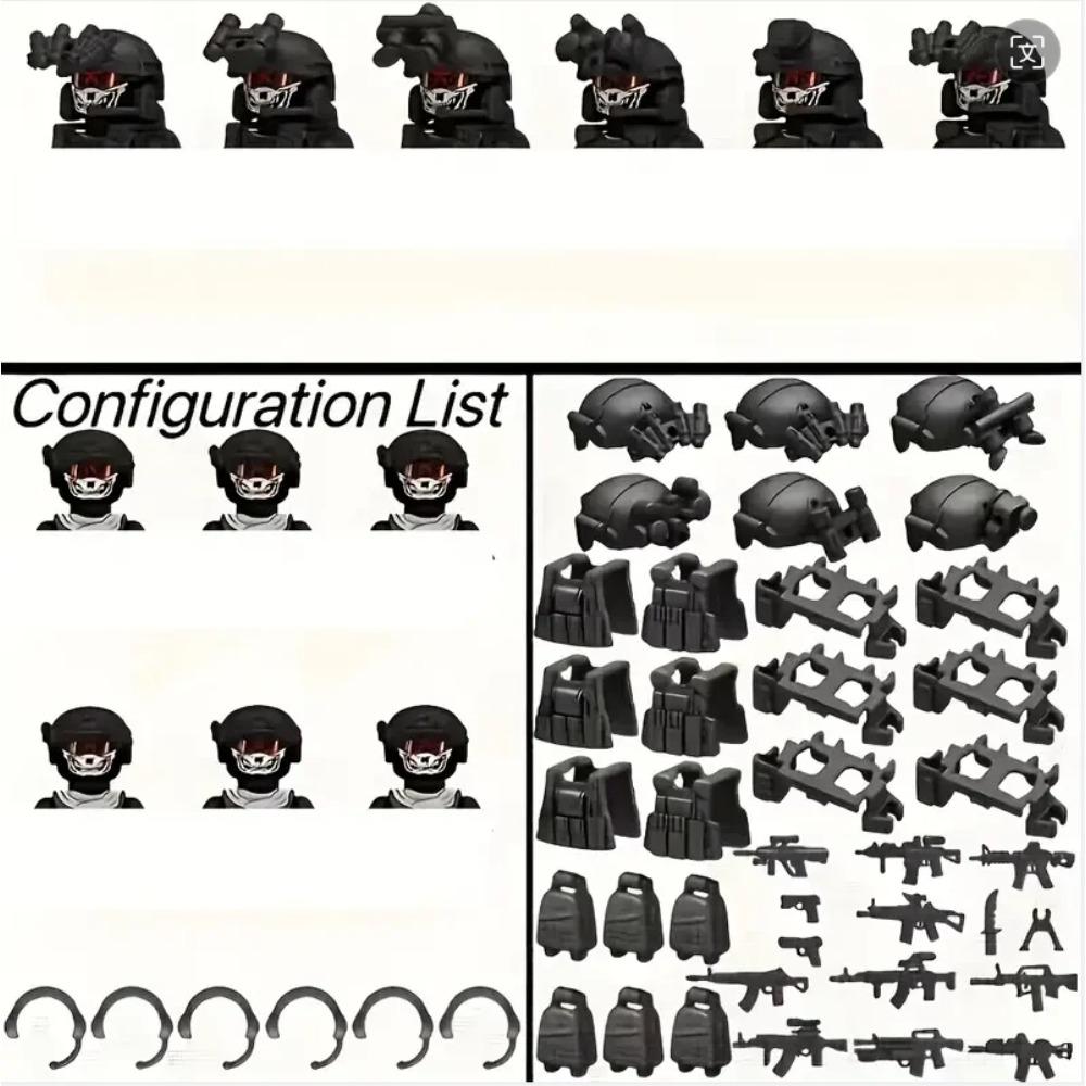 Military Special Forces MOC Building Block SWAT Ghost Commando Figures Police Soldiers Army Gun Weapons Children's Toy Gifts