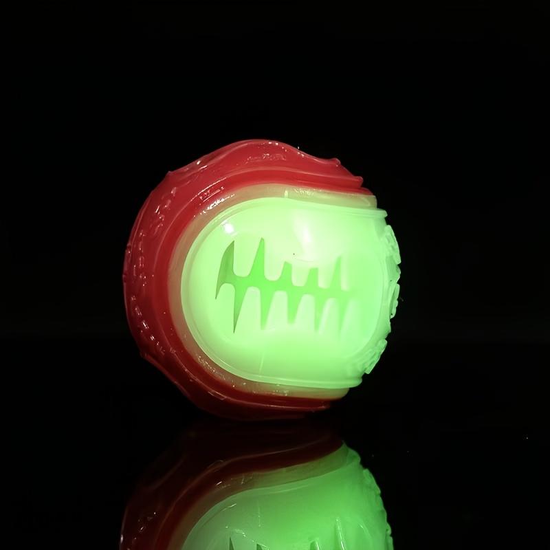 Glow in the Dark Monster Teeth Dog Chew Ball Durable Pet Toy