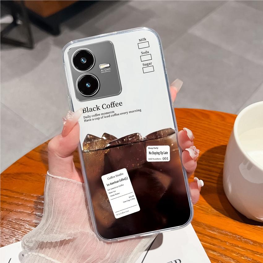 For Vivo Y22S Y27 Y33 Y36 Y37 Y35 Phone Bags Beautiful Flower Pattern Camera Protection Transparent Silicone Anti Drop Protective Shell For Vivo Cover