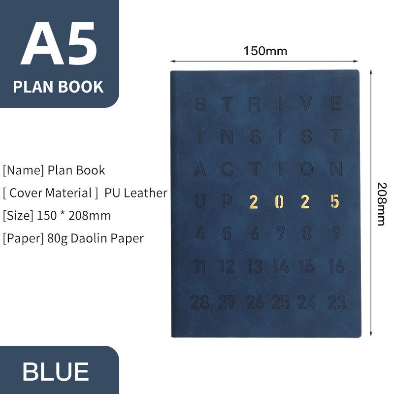 Year Wood Notebook Printing Daily Custom Kraft Paper Notebook Journal Planner Book 2025 Planner Printing Daily Planner 2025 (as the picture,14.5*21.5cm)