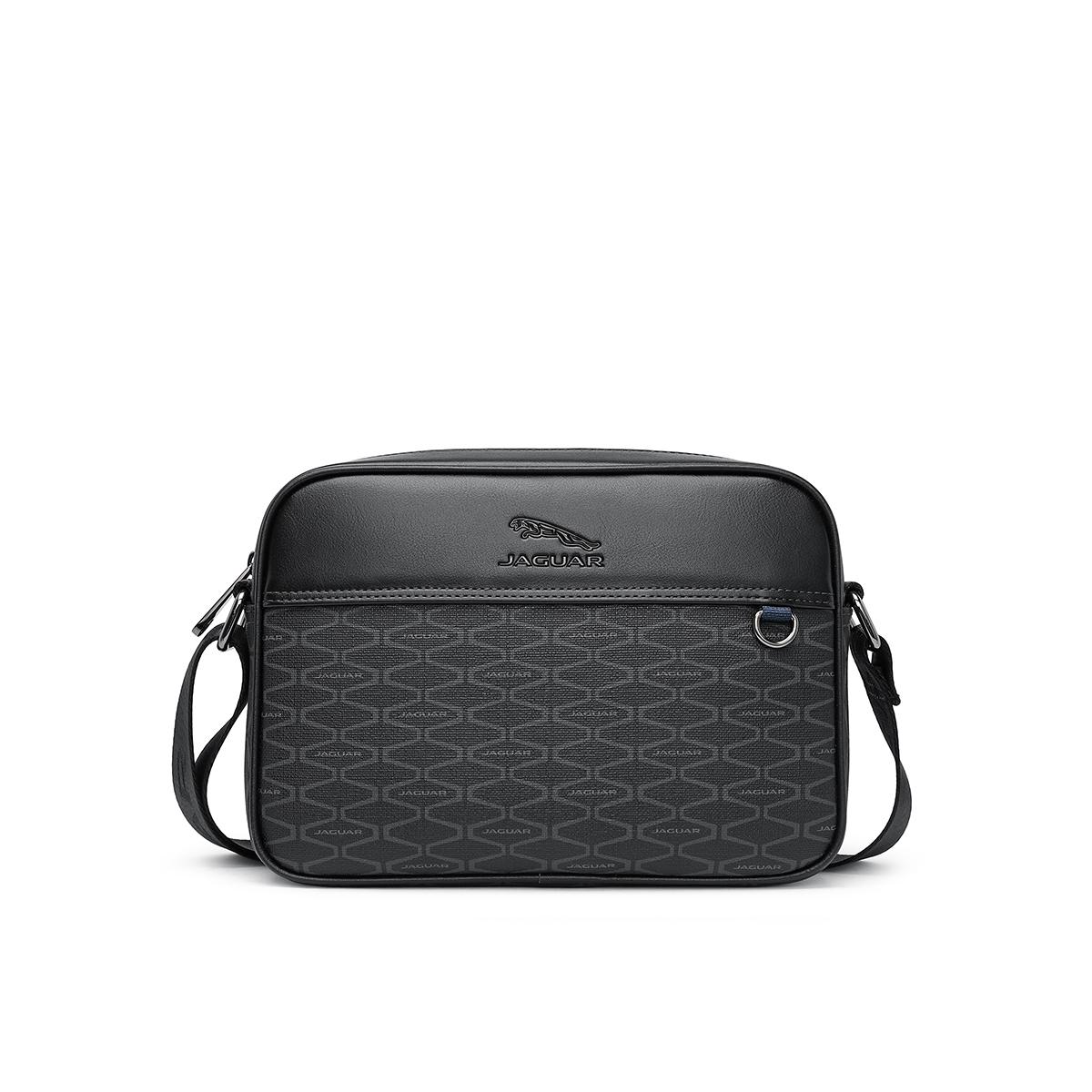 

Новая ПВХ сумка через плечо JAGUAR Обычная мужская черная JX1250023113 24.9*8.1*19.1CM