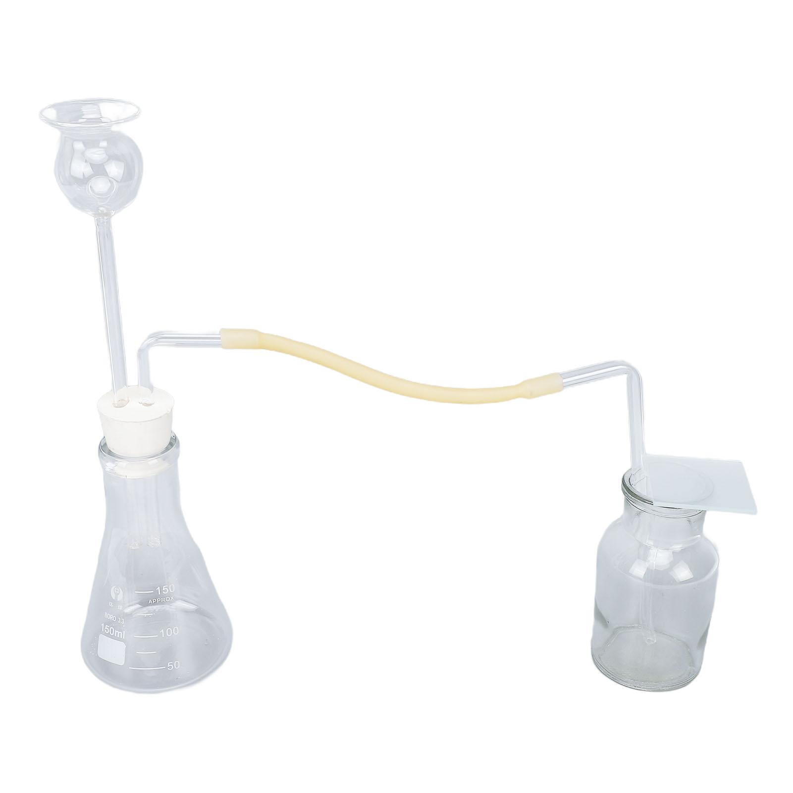 

Gas Separating Long Neck Funnel Set 150ml Conical Bottle 125ml Gas Collecting Bottle Chemistry Experiment Tools for O2