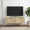Wall Mounted TV Cabinet In Sonoma Oak 98 X 41 X 30 Cm