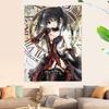 Cool And Cute T-Tokisaki Kurumi Anime Anime Tapestry Hanging Tarot Hippie Wall Rugs Dorm Home Decor