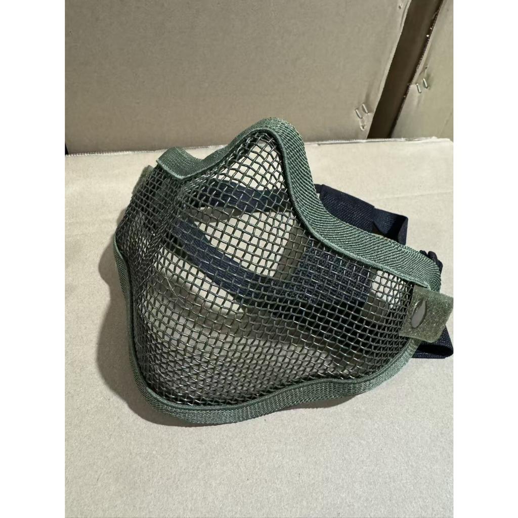 Double Strap Steel Wire Half Face Mask,Breathable Impact Resistant Tactical Protective Mask for Real CS Field Combat, Outdoor Training and Paintball