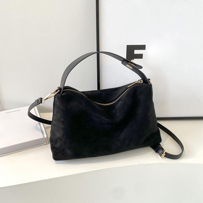 Vintage Women's Solid Color Bucket Small Crossbody Bag Autumn and Winter Matte Leather  Adjustable Shoulder Bag For Work, Travel CLE