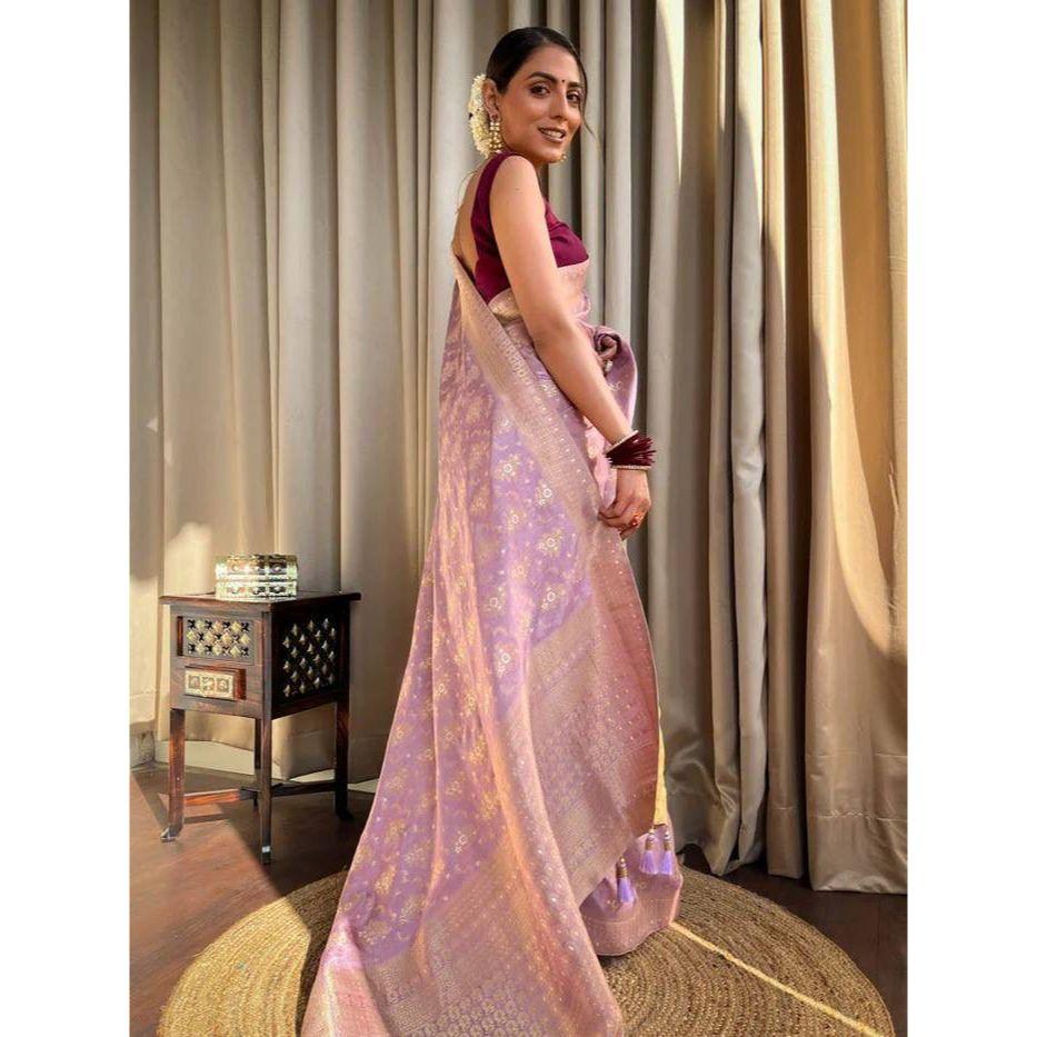 This Beautiful Saree Is Elegantly Decorated with Gorgeous Solid Jacquard Weave That Gives a Perfect Look To the Outfit.