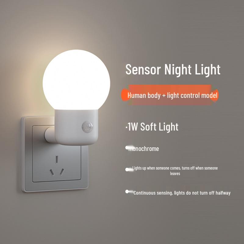 Automatic Smart Sensor Night Light: Plug-In Lamp Activates with Movement In Bedroom