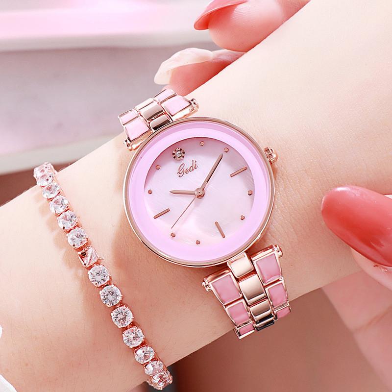 Gedi Womens Fashion Quartz Watch With Steel Band And Waterproof Feature For Casual Wear