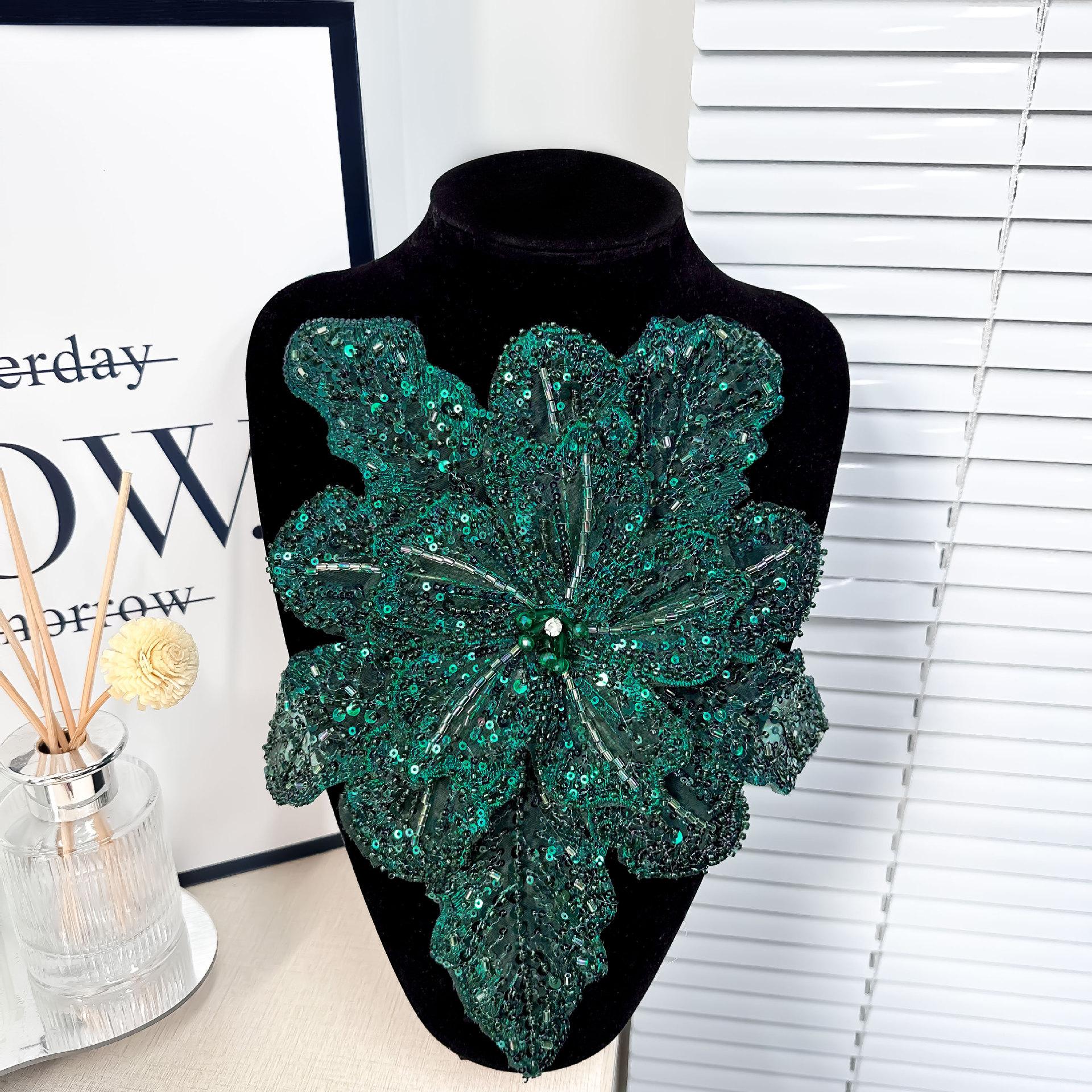 

15 цветов, многослойная нашивка с большой цветочной аппликацией и блестками, декоративные аксессуары для одежды из бисера с юбкой, корсажная нашивка