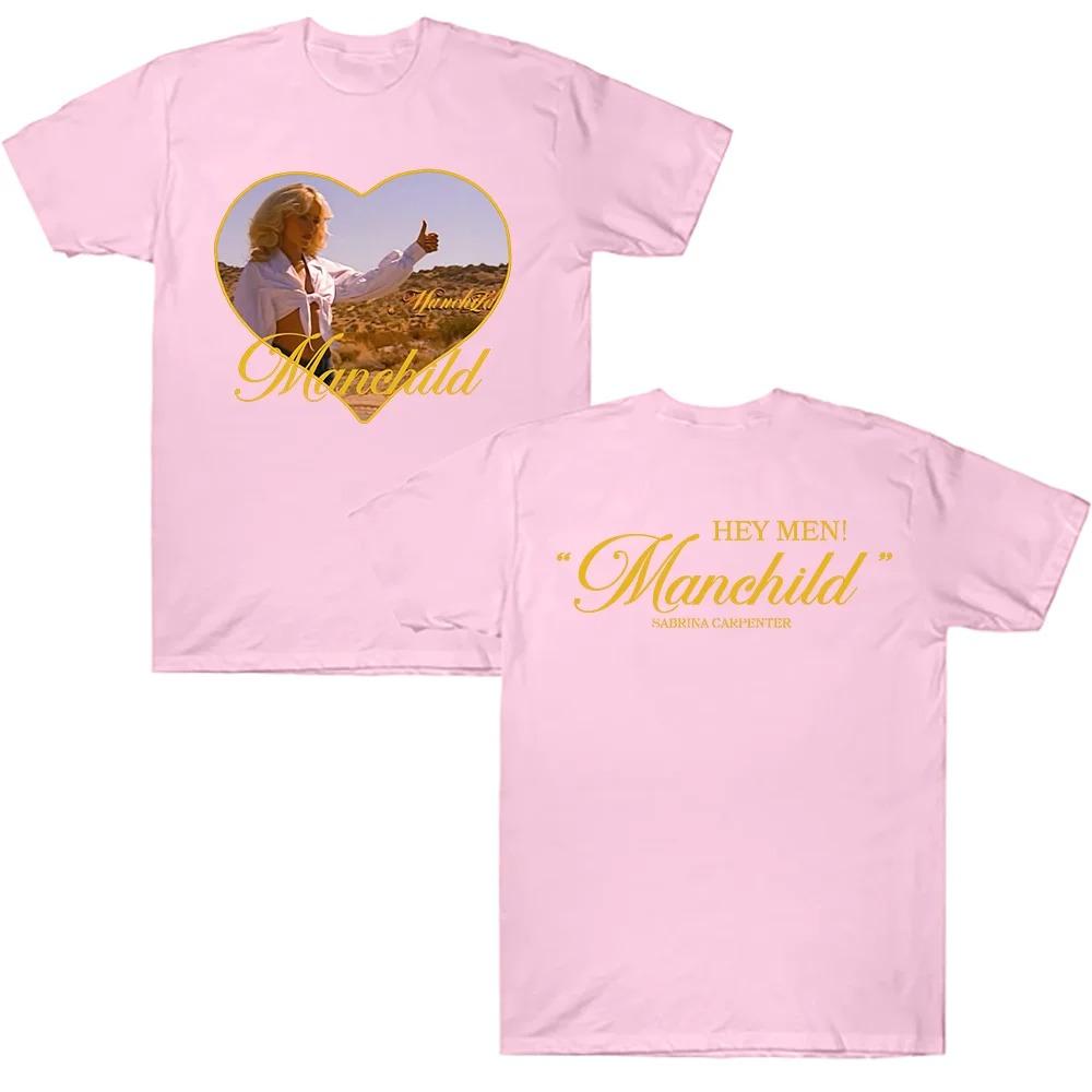 Sabrina Carpenter Manchild Okładka Nowego Albumu Plakat Graficzny Nadruk Koszulka Męska Damska Luźna Codzienna Bawełniana Z Okrągłym Dekoltem Top Oversize Tee