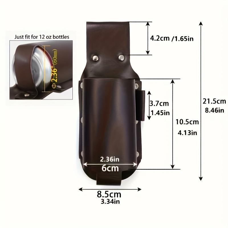 Durable Waterproof Faux Leather Beer Gun Holster with Adjustable Waist Pack for 12oz Containers - Perfect for Travel and Outdoor Activities