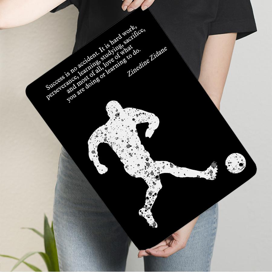 

Football Player Zinedine Zidane Success Quote Metal Wall Art Decor for Home Office 20x30cm（7.8x11.8inch）