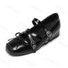 Woman Ballet Mary Jane Shoes 2025 Summer Female Retro Square Toe Buckle High Heels Comfortable Leather Dress Women Casual Shoes