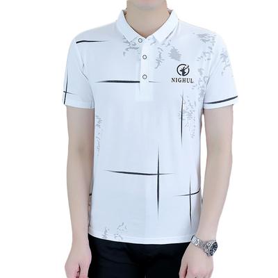 Letni T-shirt Męski Koszulka Polo Klapa Krótki Rękaw Koszulka Polo