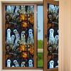 Yousheng Halloween Window Sticker Stained Glass Style Witch Bats Decal Removable Pumpkins Ghosts Static Window Cling for Party Decoration