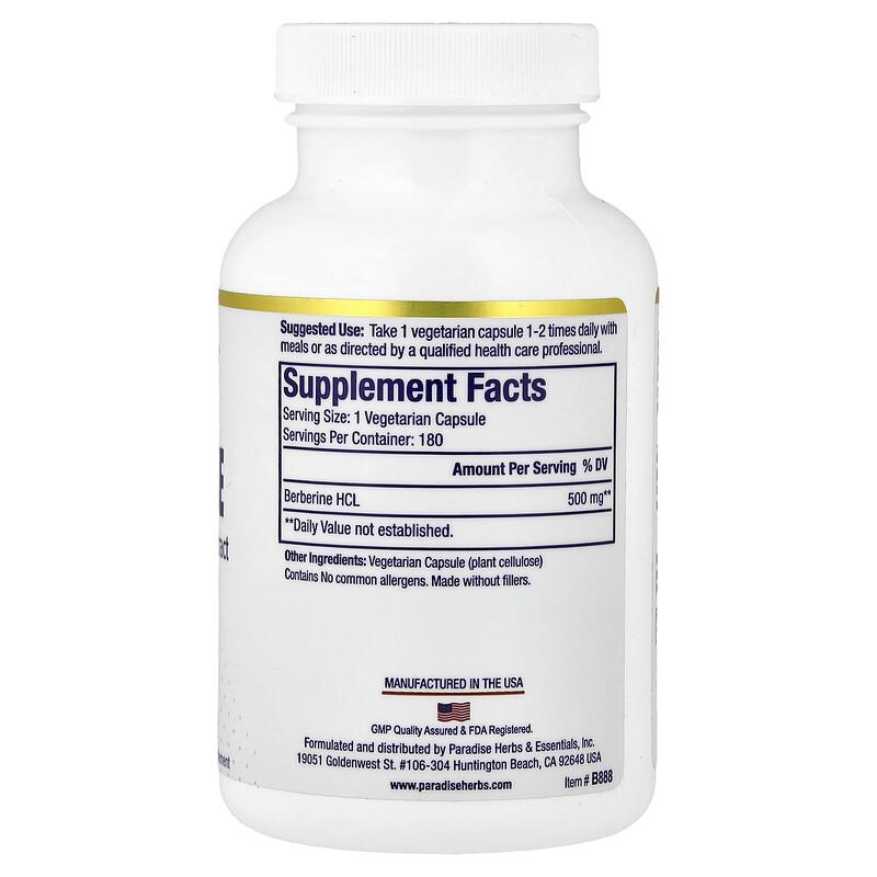 Berberine, 500 Mg, 180 Vegetarian Capsules