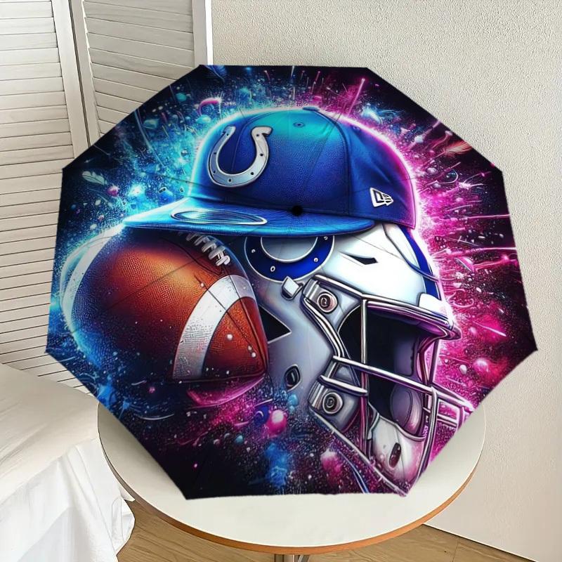 

1pc Indianapolis Colts Helmet Artwork Umbrella with Plastic Handle,Suitable for All Seasons Home Travel Outdoor UmbrellaDD449
