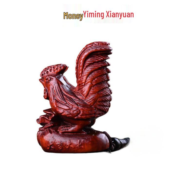 Rosewood Carved Pixiu Ornament: Gourd & Dragon Turtle Handicraft