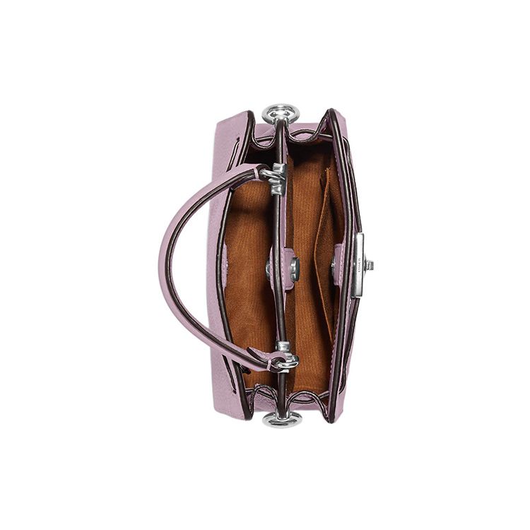 Coach Lane 20 Classic Monogram Snap Closure Handbag Women Handbag Khaki Purple CC977-SVV7O