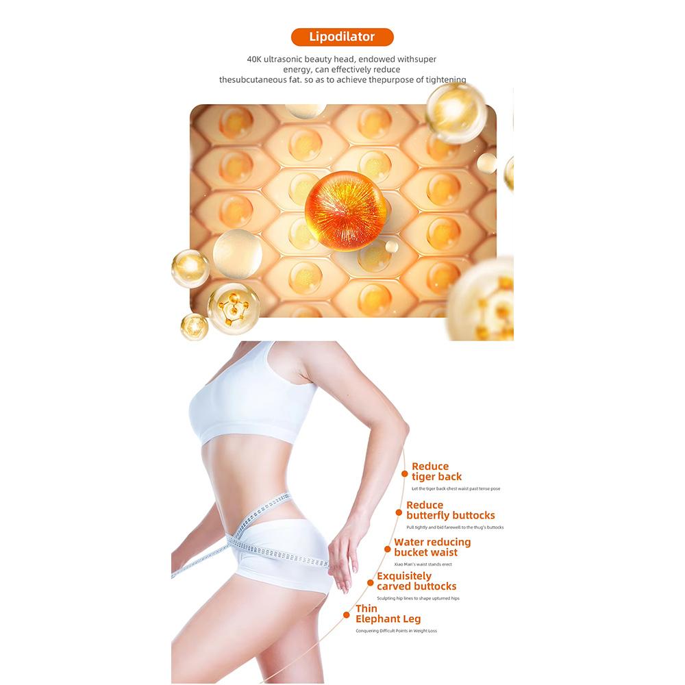 Latest 40KHz Ultrasonic Cavitation Vacuum Beauty Machine Skin Tightening Slim Silhouette Home Use Ergonomic Design