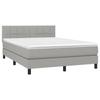 3140057 vidaXL Lit à sommier tapissier avec matelas Gris clair 140x200cm Tissu