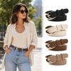 Pin Buckle Closure PU Leather Belt Minimalist Faux Leather Waistband Slim Waist Strap  For Women