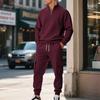 Set di pantaloni da lavoro casual da uomo Autunno/Inverno, stile vintage, foderati in pile, termici, con cerniera