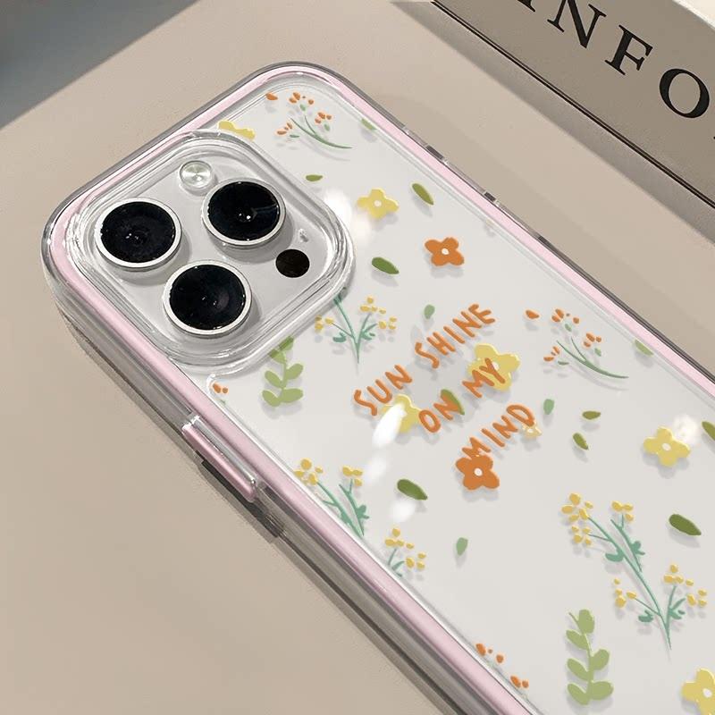 Étui de téléphone souple transparent avec lettres florales pour Samsung Galaxy S26 Ultra S23 S25 FE S24 S22 Plus A57 A37 A55 A54 A36 A35 A15 A16 Housse