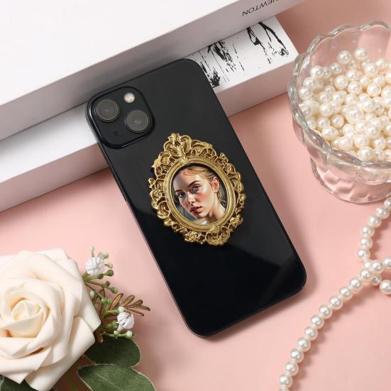 Yousheng 12Pcs Vintage Mini Photo Frame Golden Miniature Picture Frame DIY Oval Rectangle Heart Tiny Display Frame Wedding Christmas Party