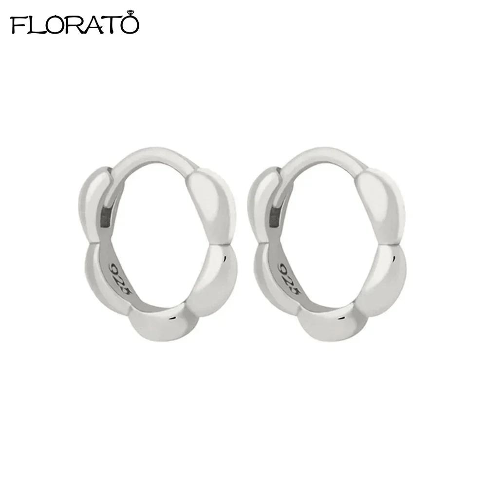 925 Silver Ear Needle Simple 10/15/25mm Hoop Earrings for Women Round Dangle Gold Earrings Fashion Korean Jewelry