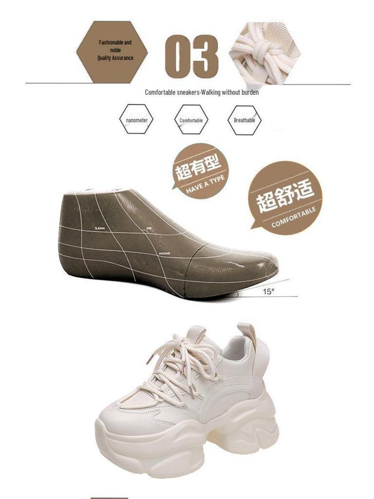 2025 Autumn Women's Dad Shoes: Trendy European Platform, Thick-Sole, Height-Increasing Footwear