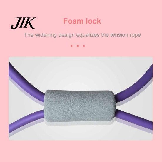 Resistance Band with Handle Figure 8 Fitness Portable Men Women Arm Foam Buckle Shoulder Stretch Strength Training Exercise Elastic Strap Tension Rope