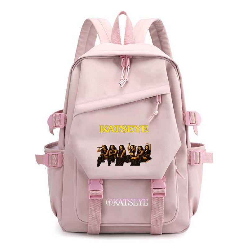 Unisex KATSEYE Printed Backpack Student School Waterproof Children Casual Canvas Nylon Bag