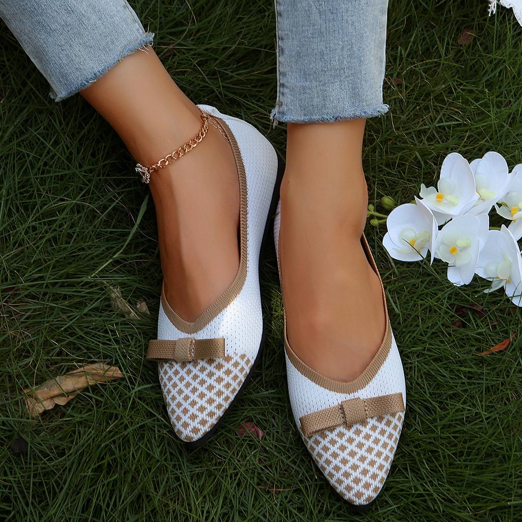 Women's new single shoes spring and autumn fashion soft sole large size flat sole single shoes flying weaving versatile light mouth shoe style