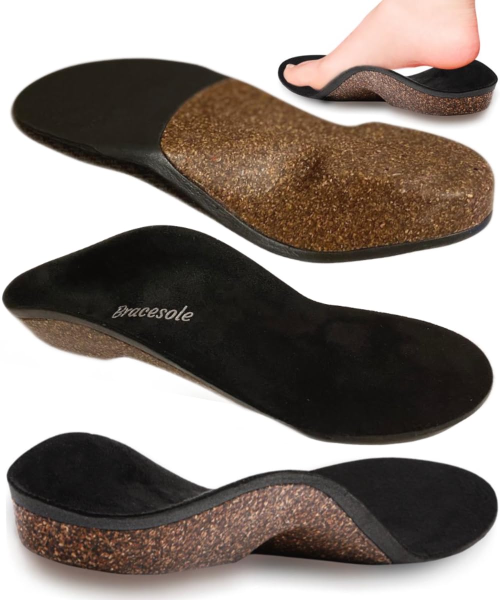 

Стельки с высокой поддержкой свода стопы: Замша и полупробковая поддержка свода стопы, амортизация, идеально подходит для работы стоя, пробковый супинатор, унисекс, размеры 28 см и 28,5 см