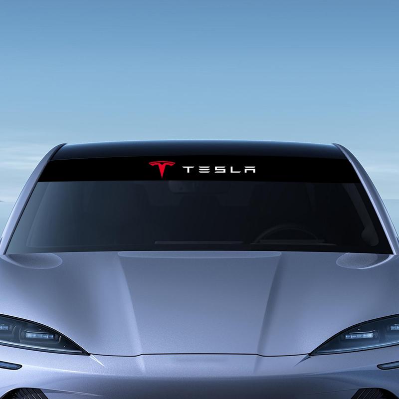 1Pcs Car Front Windshield Stickers Front Rear Decorative Decals Sticker For Tesla Model 3 S X Y Style Roadster Invader Coil Mod WYE K80