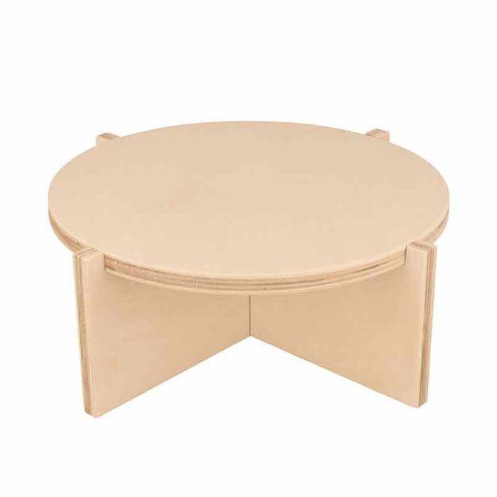 Set de 3 supports ronds sur pied en bois